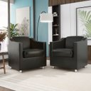 Ver imagem 1 de Kit 2 Poltronas Bia Luxo Corino Preta - Adonai Estofados