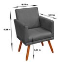 Ver imagem 3 de Poltrona Decorativa Nina Luxo Suede Cinza - Adonai Estofados