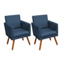 Ver imagem 1 de Kit 2 Poltronas Decorativa Nina Luxo Suede Azul Adonai Estofados