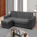 Ver imagem 1 de Sofá 3 Lugares com Chaise Bia - Suede Cinza - Adonai Estofados