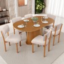 Ver imagem 3 de Kit 06 Cadeiras para Sala de Jantar Cozinha Living Estofada Dara L02 Suede Bege - Lyam Decor
