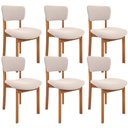 Ver imagem 1 de Kit 06 Cadeiras para Sala de Jantar Cozinha Living Estofada Dara L02 Suede Bege - Lyam Decor