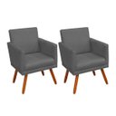 Ver imagem 1 de Kit 2 Poltronas Decorativa Nina Luxo Cinza Adonai Estofados