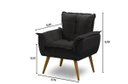 Ver imagem 4 de Kit 2 Poltronas Decorativa Opala Luxo Preto Adonai Estofados