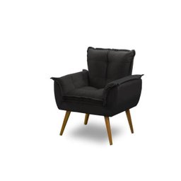 Kit 2 Poltronas Decorativa Opala Luxo Preto Adonai Estofados - 3
