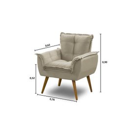 Kit 2 Poltronas Opala Luxo Bege Capuccino Claro - Adonai Estofados - 4