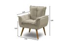 Ver imagem 4 de Kit 2 Poltronas Opala Luxo Bege Capuccino Claro - Adonai Estofados