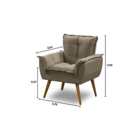 Kit 2 Poltronas Opala Luxo Capuccino Montanaris Decor - 4