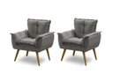 Ver imagem 1 de Kit 2 Poltronas Opala Luxo Cinza - Adonai Estofados