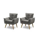 Ver imagem 1 de Kit 2 Poltronas Opala Luxo Cinza - Adonai Estofados