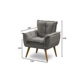 Kit 2 Poltronas Opala Luxo Cinza - Adonai Estofados - 3