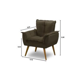 Kit 2 Poltronas Opala Luxo Marrom Adonai Estofados - 4