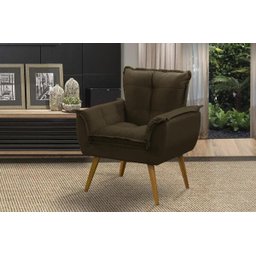 Kit 2 Poltronas Opala Luxo Marrom Adonai Estofados - 2