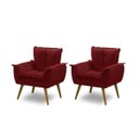 Ver imagem 1 de Kit 2 Poltronas Opala Luxo Vermelho - Adonai Estofados