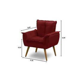 Kit 2 Poltronas Opala Luxo Vermelho - Adonai Estofados - 4
