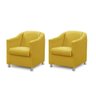 Kit 2 Poltronas Bia Luxo Suede Amarelo - Adonai Estofados - 1