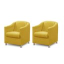 Ver imagem 1 de Kit 2 Poltronas Bia Luxo Suede Amarelo - Adonai Estofados