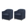 Kit 2 Poltronas Bia Luxo Suede Azul - Adonai Estofados - 1