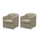 Ver imagem 1 de Kit 2 Poltronas Bia Luxo Suede Bege Capuccino Claro - Adonai Estofados