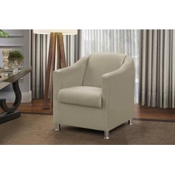 Kit 2 Poltronas Bia Luxo Suede Bege Capuccino Claro - Adonai Estofados - 2