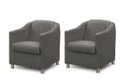 Ver imagem 1 de Kit 2 Poltronas Bia Luxo Suede Cinza - Adonai Estofados