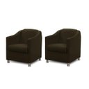 Ver imagem 1 de Kit 2 Poltronas Bia Luxo Suede Marrom - Adonai Estofados