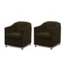 Kit 2 Poltronas Bia Luxo Suede Marrom - Adonai Estofados - 1