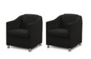 Ver imagem 1 de Kit 2 Poltronas Bia Luxo Suede Preto - Adonai Estofados