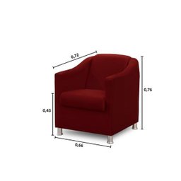 Kit 2 Poltronas Bia Luxo Suede Vermelho - Adonai Estofados - 4