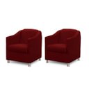 Ver imagem 1 de Kit 2 Poltronas Bia Luxo Suede Vermelho - Adonai Estofados