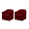 Kit 2 Poltronas Bia Luxo Suede Vermelho - Adonai Estofados - 1