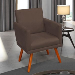 Poltrona Decorativa Nina Luxo Marrom - ADONAI ESTOFADOS
