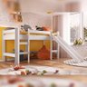 Cama Infantil Com Escorregador Escada Menino Menina Branco - 1