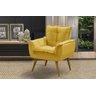 Poltrona Decorativa Opala Luxo Amarelo - Adonai Estofados - 1