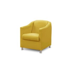 Poltrona Decorativa Bia Luxo Suede Amarela - Adonai Estofados - 2