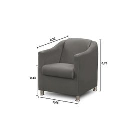 Poltrona Decorativa Bia Luxo Suede Cinza - ADONAI ESTOFADOS - 3
