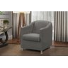 Poltrona Decorativa Bia Luxo Suede Cinza - ADONAI ESTOFADOS - 1