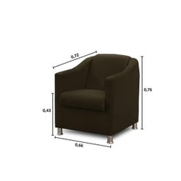 Poltrona Decorativa Bia Luxo Suede Marrom - ADONAI ESTOFADOS - 3