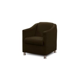 Poltrona Decorativa Bia Luxo Suede Marrom - ADONAI ESTOFADOS - 2