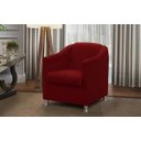 Ver imagem 1 de Poltrona Decorativa Bia Luxo Suede Vermelha - Adonai Estofados