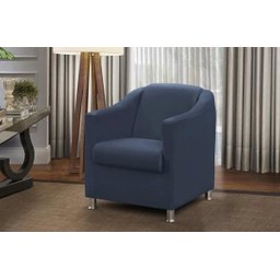 Poltrona Bia Luxo Suede Azul - ADONAI ESTOFADOS - 1