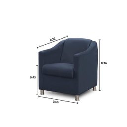 Poltrona Bia Luxo Suede Azul - ADONAI ESTOFADOS - 2