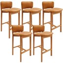 Ver imagem 1 de Kit 05 Banquetas Alta para Cozinha Sala de Jantar Bar Dara L02 Couríssimo Whisky - Lyam Decor