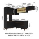 Ver imagem 4 de Armário de Cozinha Completa de Canto 392cm Preto Reims Madesa 03