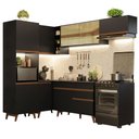Ver imagem 3 de Armário de Cozinha Completa de Canto 392cm Preto Reims Madesa 03