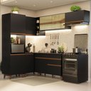 Ver imagem 1 de Armário de Cozinha Completa de Canto 392cm Preto Reims Madesa 03