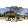 Quadro Elefante com 2 Filhotes Para Decoração - 1