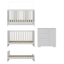 Ver imagem 3 de Quarto Infantil com Berço 3 em 1 e Cômoda Algodão Doce Multimóveis Mp4249 Branco