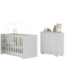 Ver imagem 1 de Quarto Infantil com Berço 3 em 1 e Cômoda Algodão Doce Multimóveis Mp4249 Branco