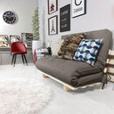 Ver imagem 5 de Sofa Cama Casal Futon Oriental Cinza com Madeira Maciça